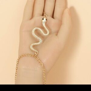 Medusa Halloween Costume for Women Snake Hand Chain Bracelet Gold Snake Finger